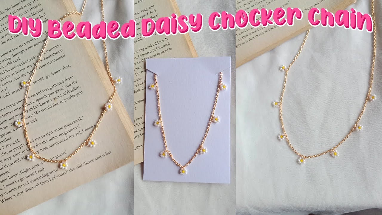 DIY Beaded Daisy Choker Chain | DIY Pinterest Choker Necklace | DIY Daisy Necklace