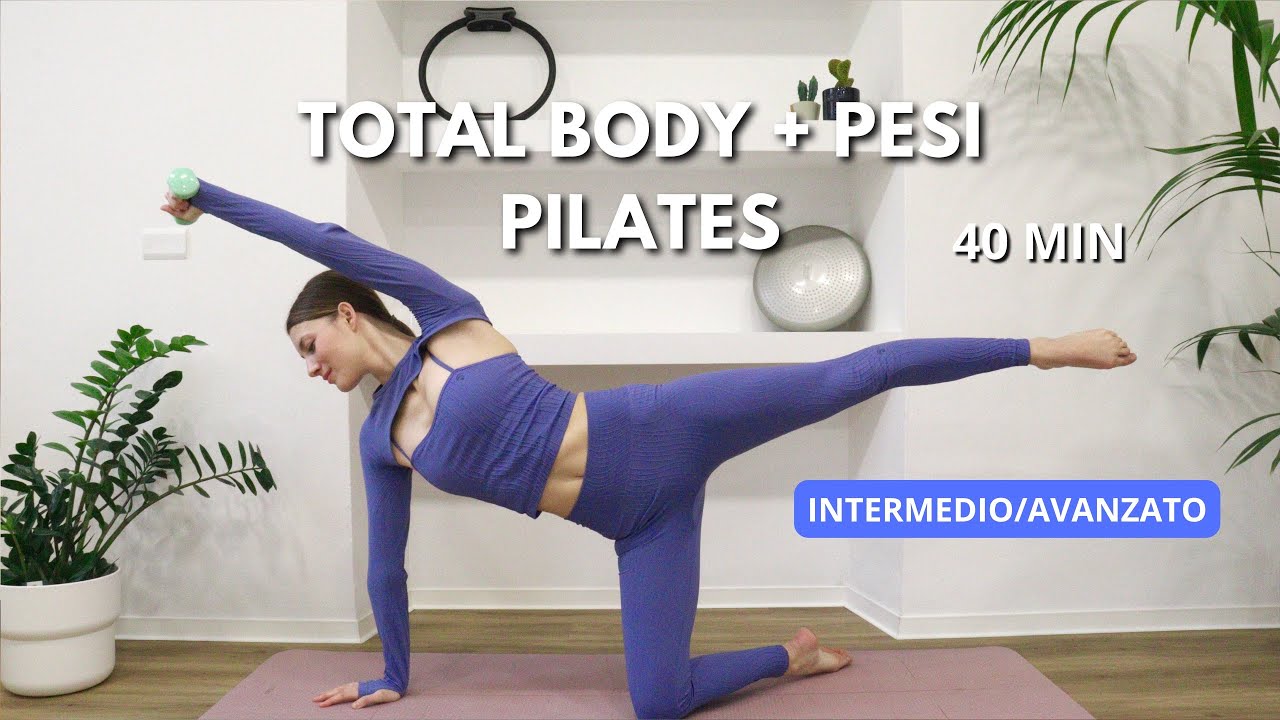 40 MIN PILATES TOTAL BODY + PESI || Lezione di livello intermedio/avanzato 💪🏼