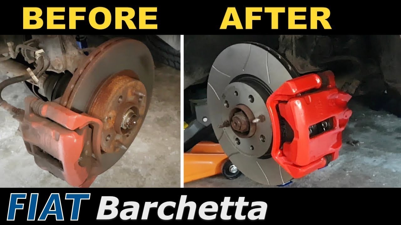 Установлены тормозные диски и колодки Brembo | Fiat Barchetta | Индукционный нагреватель | Удален...