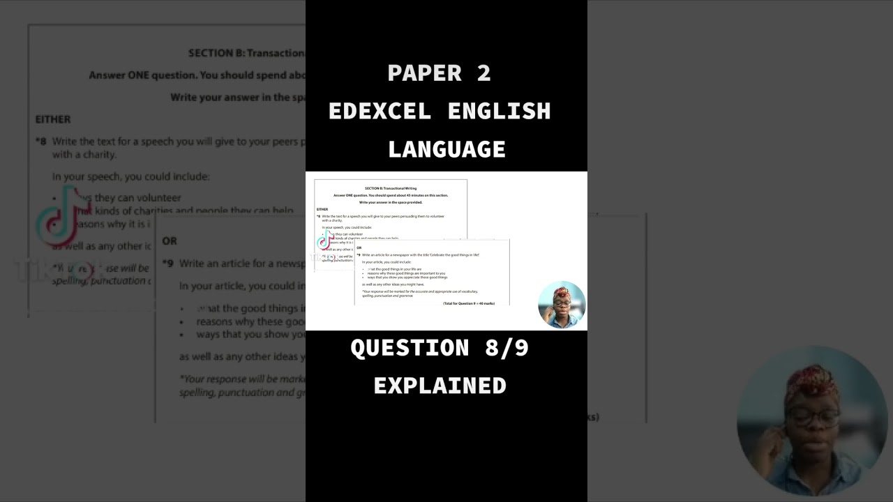 EDEXCEL ENGLISH LANGUAGE PAPER 2 -  QUESTION 8/9 #gcseenglish #edexcelenglish #gcsetips #studywithme