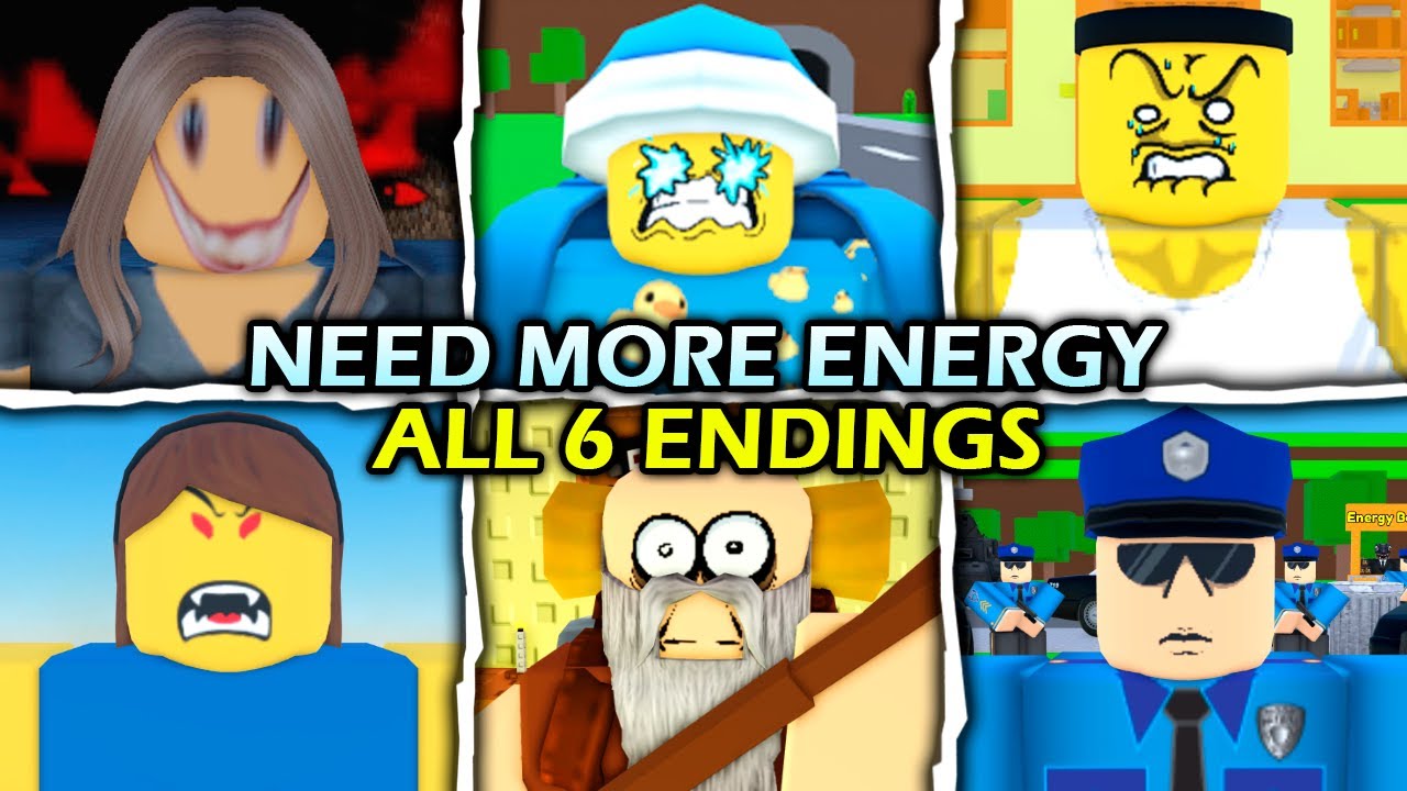 NEED MORE ENERGY - Full Walkthrough + All 6 Endings | Roblox