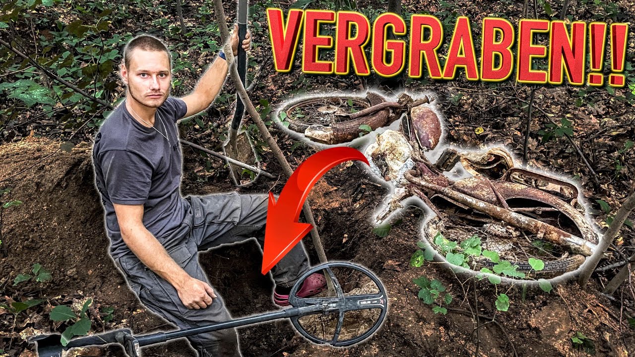 Vergrabenes Moped (Simson) mit Metalldetektor gefunden!! (Schatzsuche im Wald)