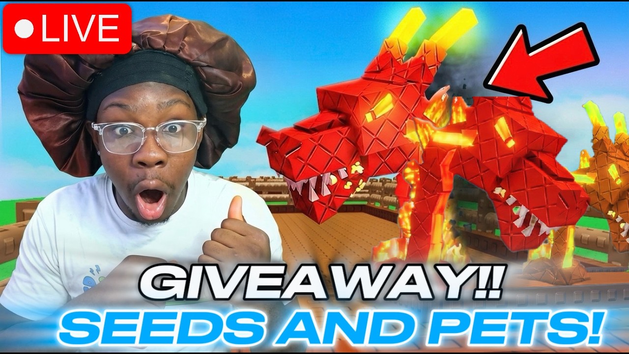 🔴 LIVE GROW A GARDEN 2 GIVEAWAY PETS, DRAGON BREATH SEEDS AND SHECKLES | Gag 2 Live Giveaway