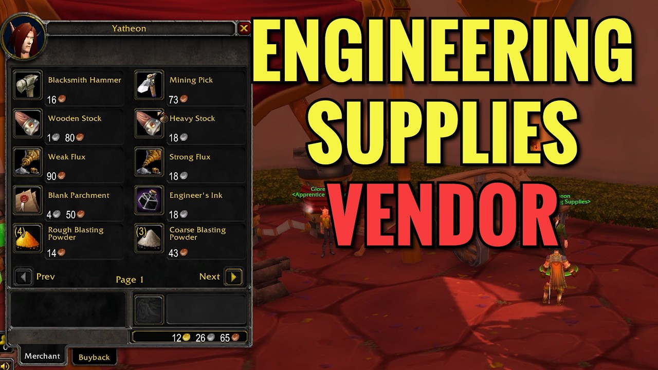 Silvermoon City Engineering Supplies Vendor Location (WoW TBC)