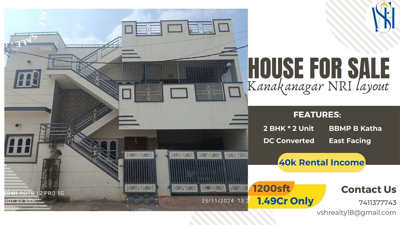 NRI Layout Independent House for sale 4bhk, 1200sft G+1 | Kalkere, Horamavu VSHS 29