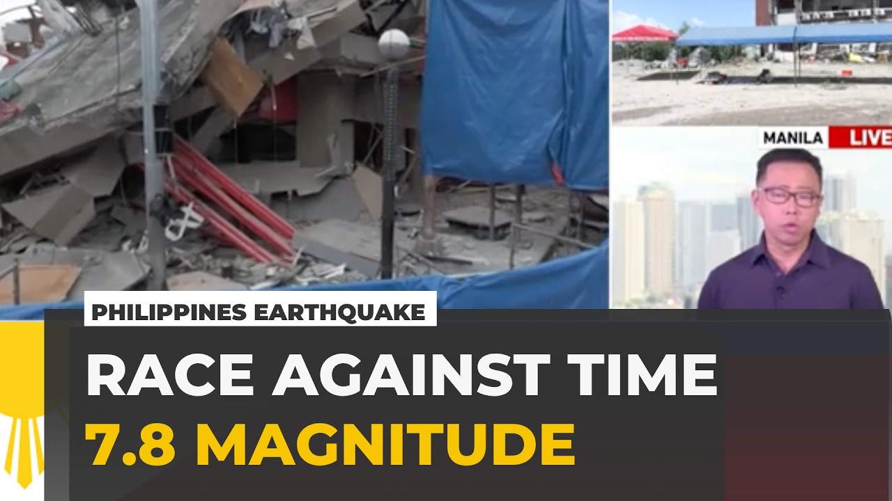 Race Against Time: Rescue Crews Dig Through Rubble After 7.8M Philippines Quake