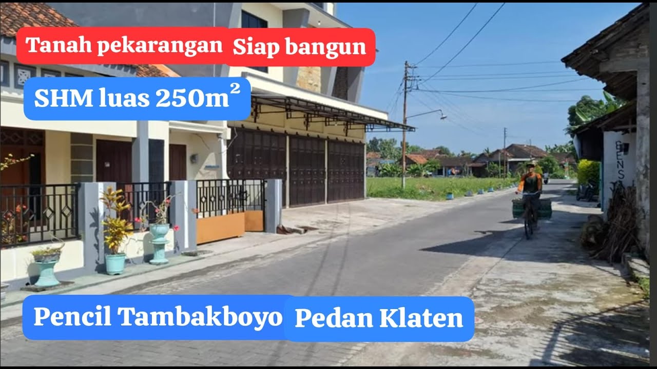Dijual tanah pekarangan siap bangun. SHM luas 250m² lokasi pencil bendo tambakboyo pedan klaten.