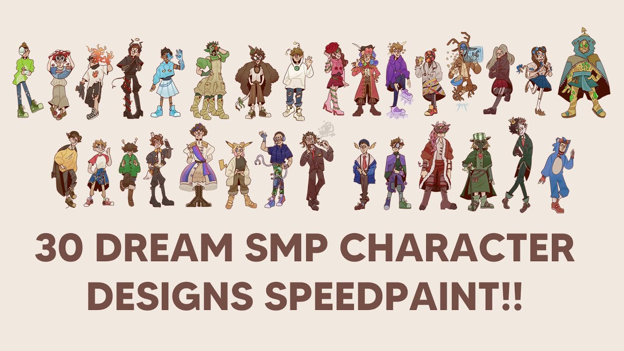 ⚔️💿 DRAWING 30 DREAM SMP DESIGNS CHALLENGE?? SPEEDPAINT 💿⚔️