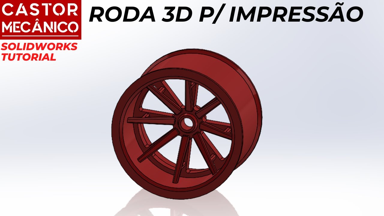 Roda de carrinho para impressão 3D | Modelagem 3D | SolidWorks Tutorial