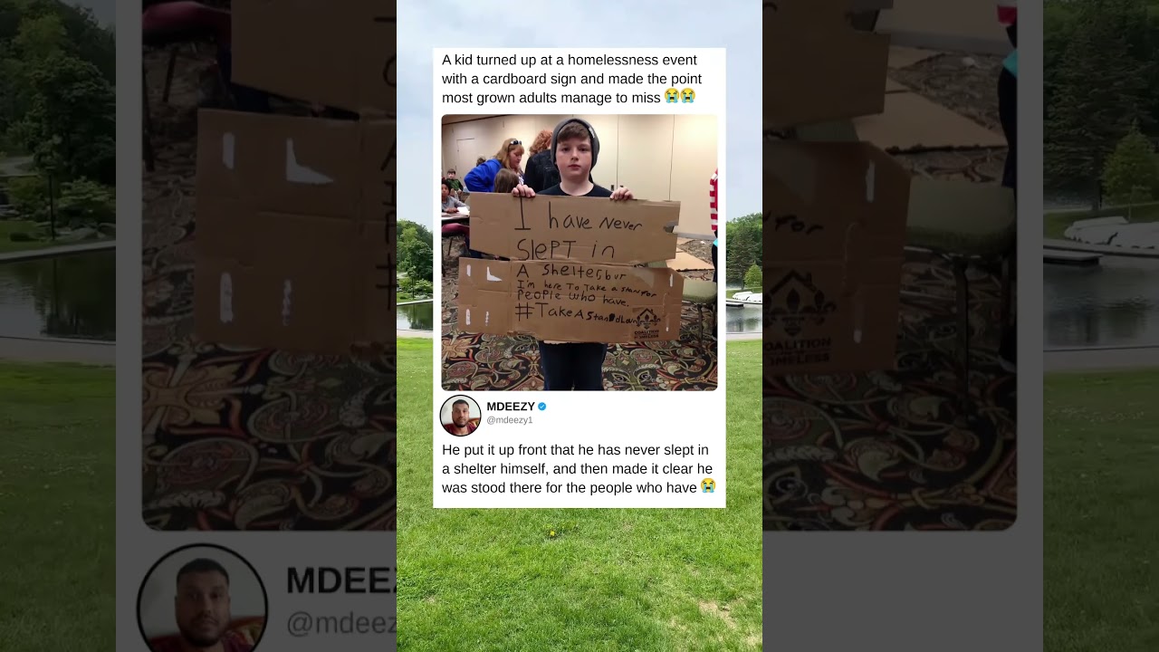 This kid's cardboard sign said what most adults miss #Homelessness #Wholesome