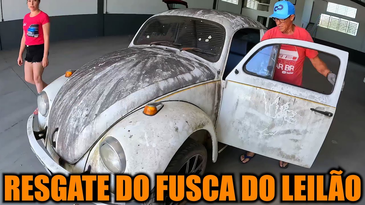 RESGATE DO FUSCA DO LEILÃO 8 ANOS PARADO! SERÁ QUE VAI FUNCIONAR???