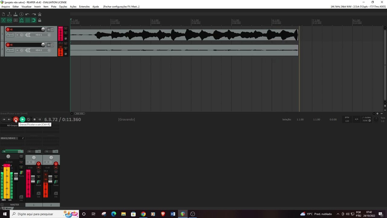 Interface Q22/Q24 - audio separado.