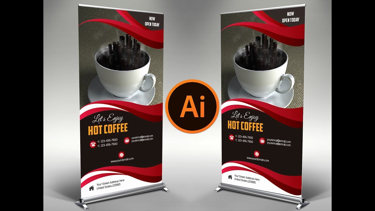 How to Design a Exclusive Coffee Shop Brochure In Adobe Illustrator |  Minimalist Design