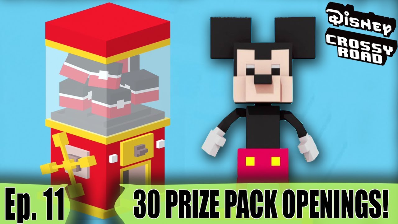 OPENING 30 PRIZE PACKS AND HUNTING FOR CARS CHARACTERS! - Disney Crossy Road Prize Pack Opening