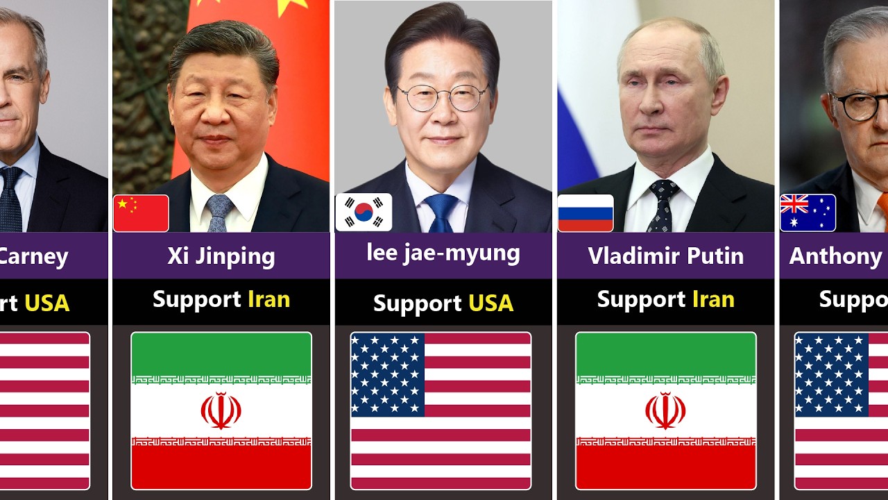 195 countries state leaders who support USA vs Iran