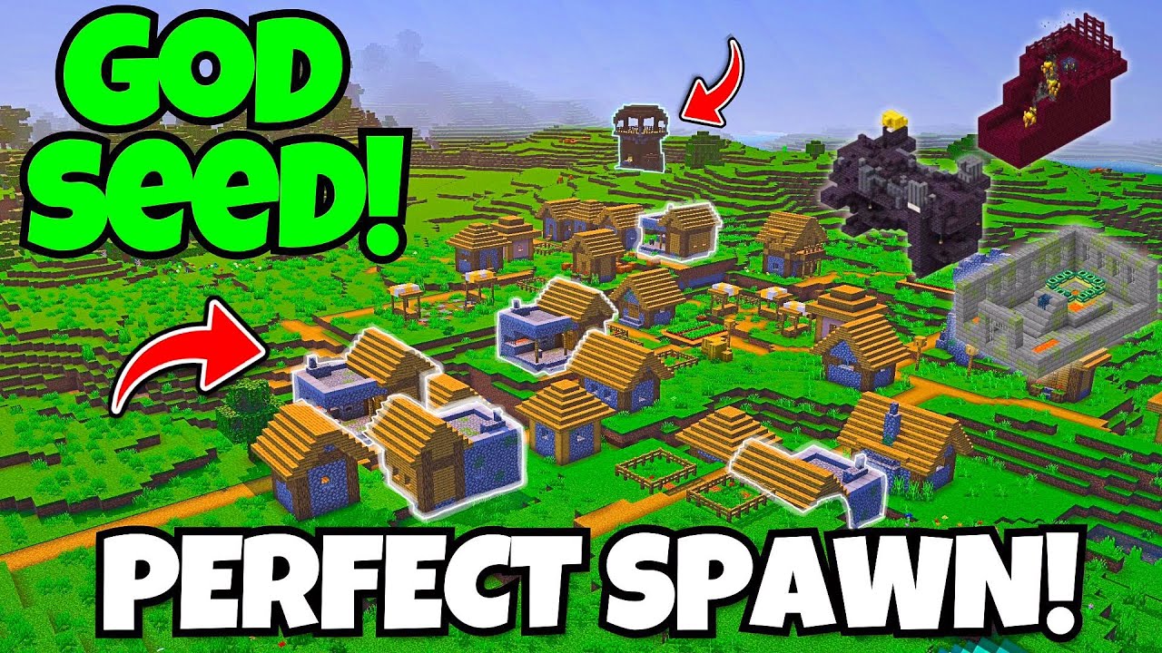 🔥[S-TIER GOD SEED] MINECRAFT BEDROCK for SURVIVAL! (26.33) (five blacksmith village)