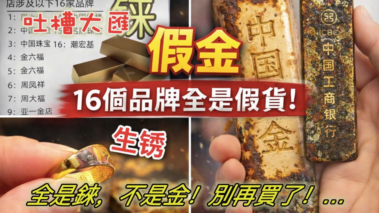 黃金生鏽了？！16 個品牌被曝光！全是錸，不是金！別再買了！