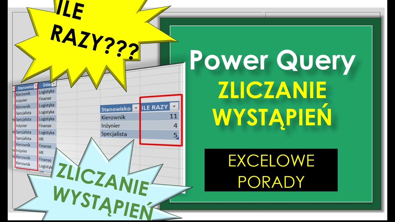 Zliczanie wystąpień w Power Query