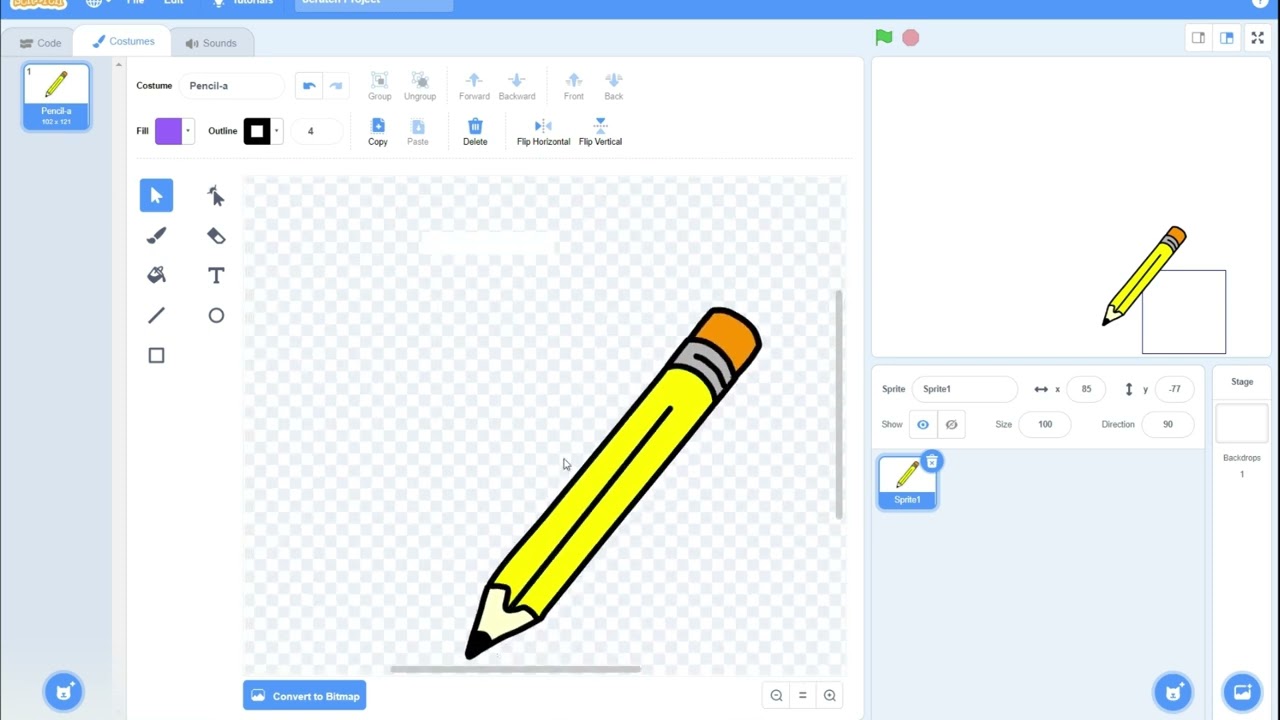 Scratch Pen Tool Tip | Fix Center Point Drawing Problem (Easy Trick)
