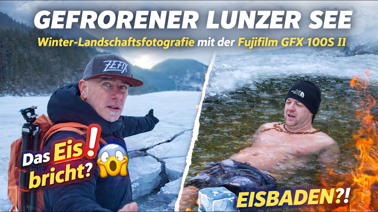 Gefrorener Lunzer See ❄️ Winter-Landschaftsfotografie mit der Fujifilm GFX 100S II | Eis, Mitzieher