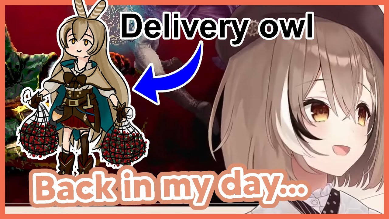 Mumei tells a story about her old job before joining hololive as a food delivery owl