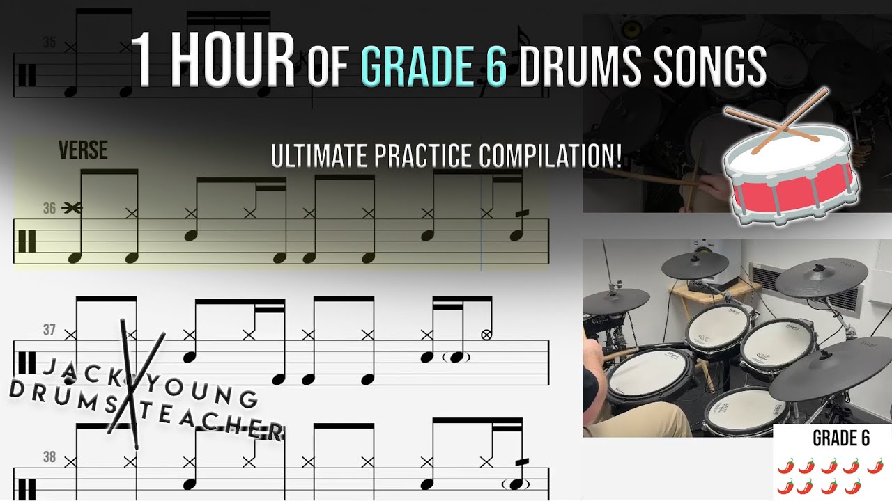 🥁 1 Hour of Grade 6 Drums Songs – Ultimate Practice Compilation!
