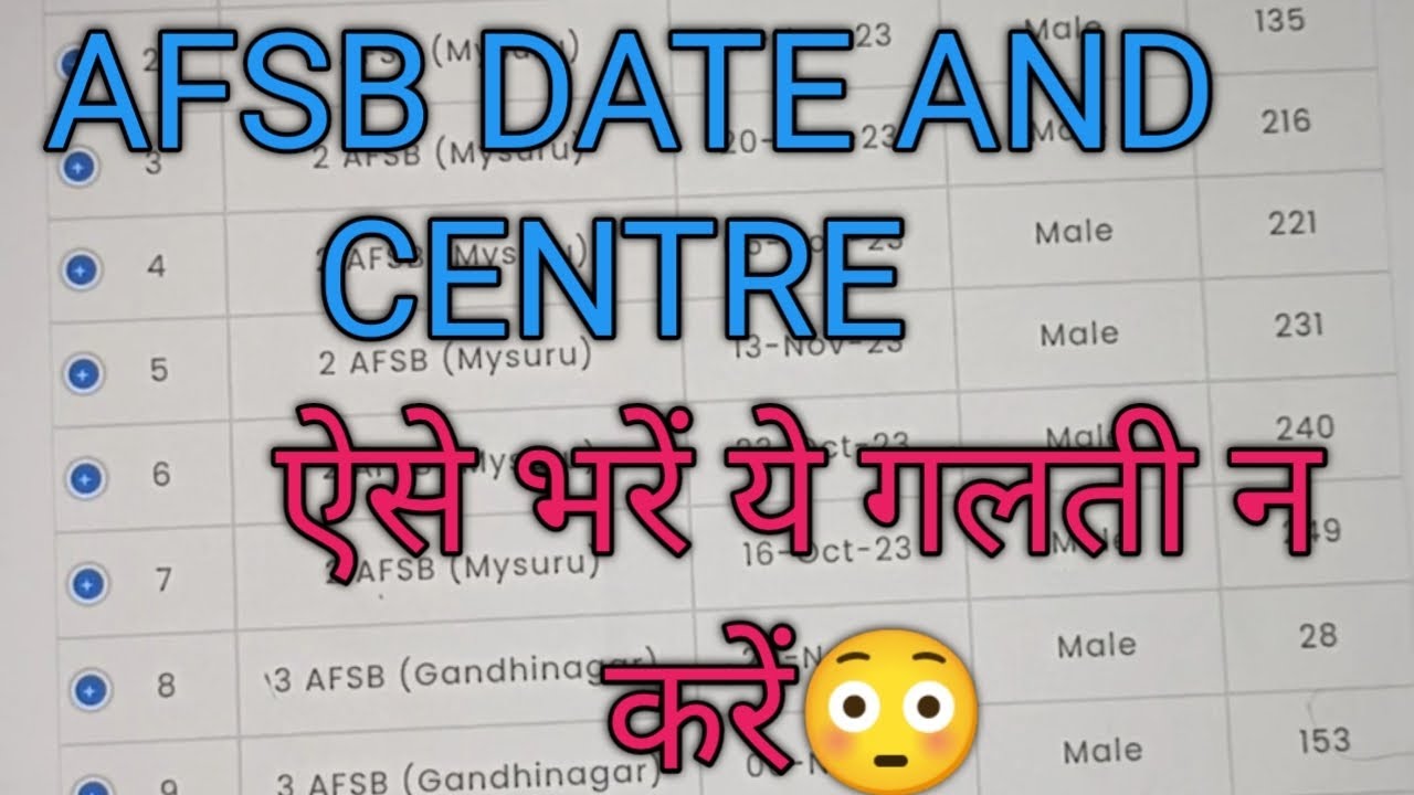 How to fill AFSB centre after qualifying afcat written exam | AFSB board selection process