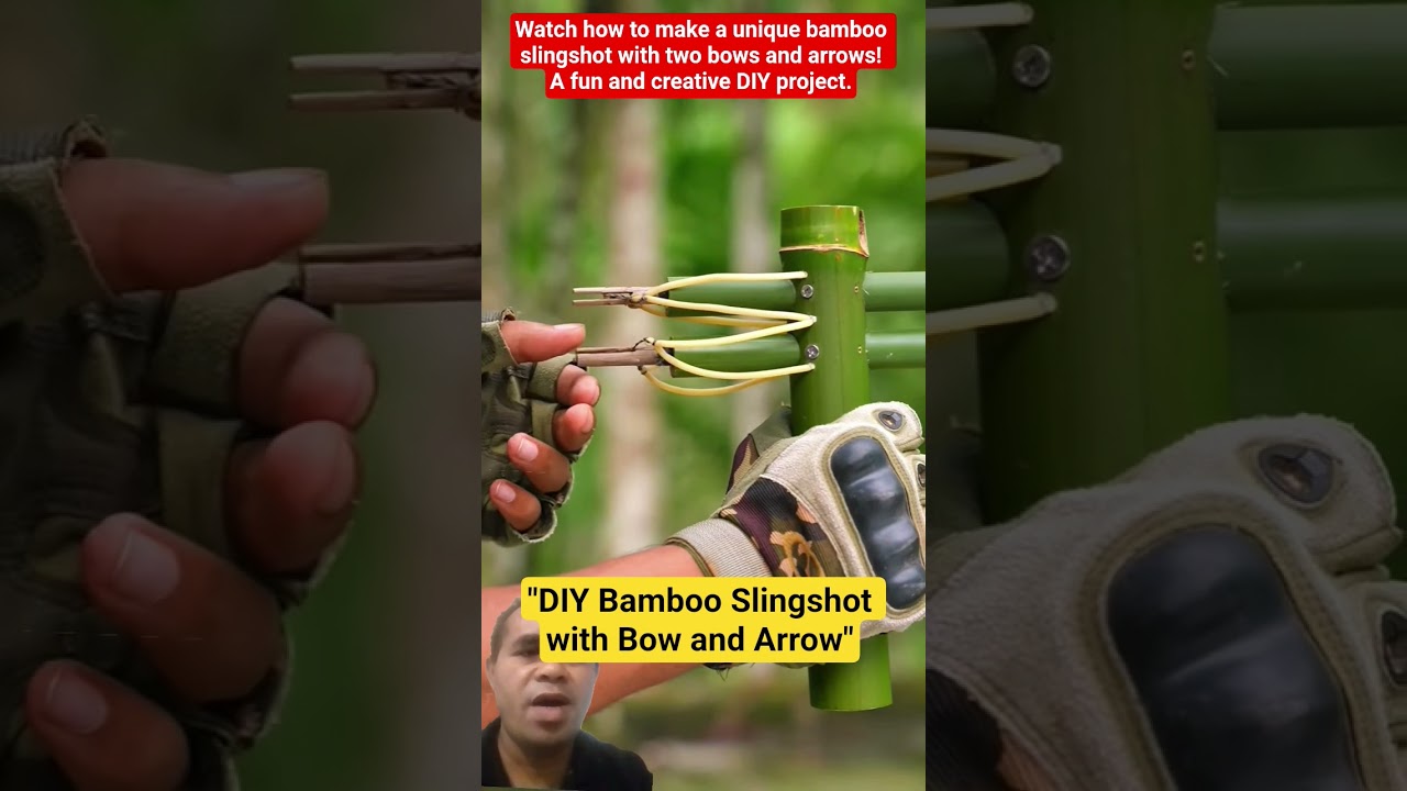 DIY Bamboo Slingshot with Bow and Arrow#DIY#BambooSlingshot#BowAndArrow#CreativeProject#BambooCraft