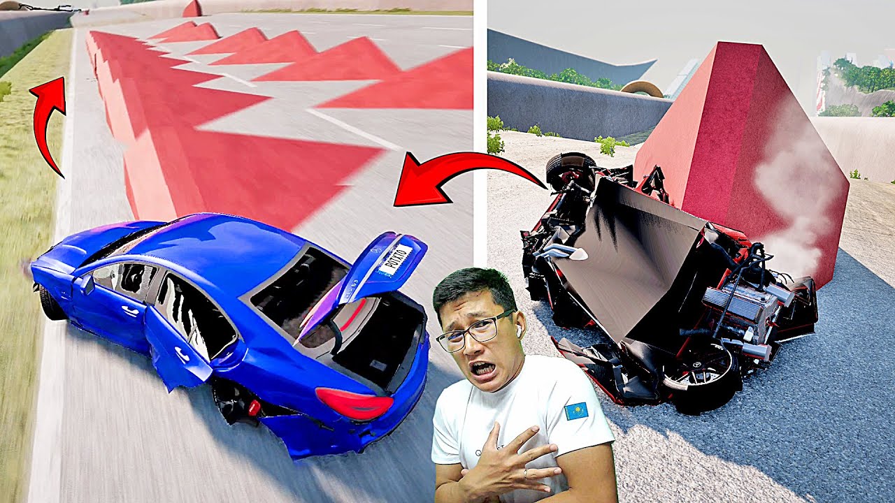 Ең қауіпті спусктан көліктерді тастаймыз 🥶 (BeamNG.drive) #6
