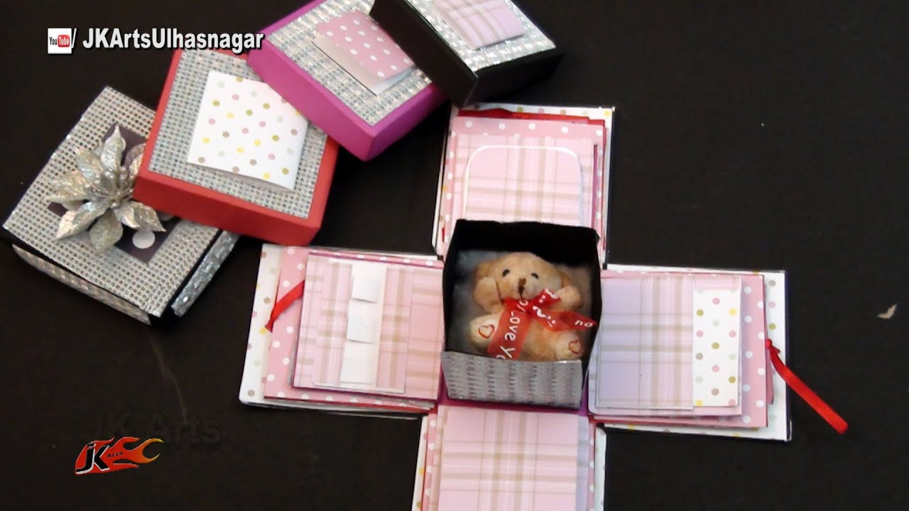 How to make Exploding box / Scrapbook box | Valentine's Day Gift Idea | JK Arts 1002