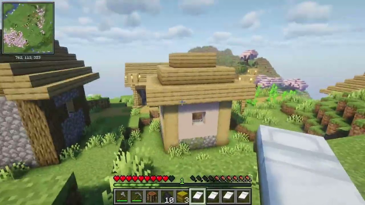 köy ve kırık nether portalı bulduk | shaderlı minecraft bölüm 1