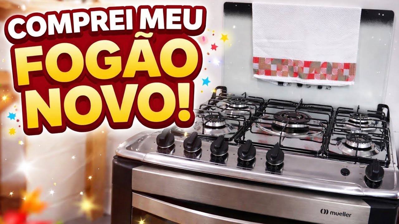 COMPREI MEU FOGÃO NOVO😍 Olha que lindo ficou na minha cozinha!