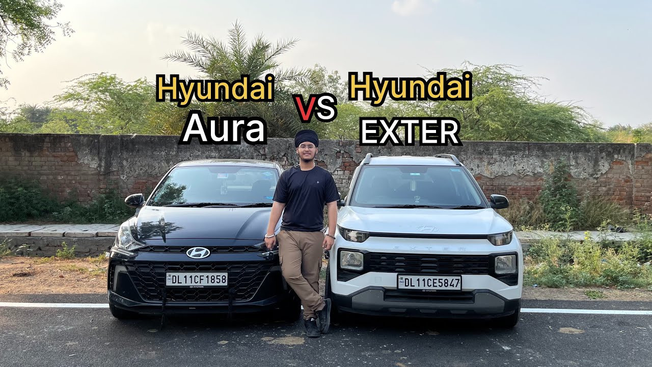 Hyundai Aura vs Exter |Most detailed ❤️‍🔥Comparison ✅#hyundai #viralvideo #automobile #car