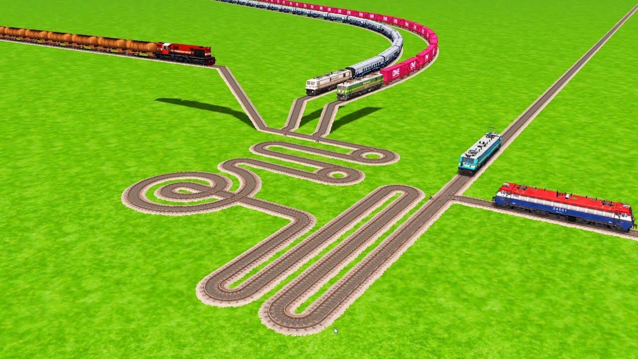 FIVE TRAINS RUNNING BY EXTERNAL BUMPY RAILROAD CROSSINGS ROUND CIRCLES TRACKS|▶️Train Simulator 2026