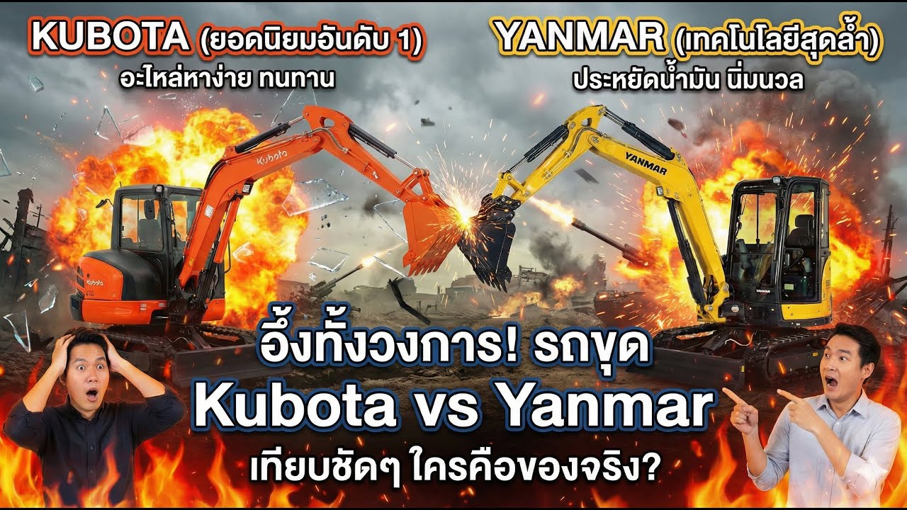 “อึ้งทั้งวงการ! รถขุด Kubota vs Yanmar เทียบชัดๆ ใครคือของจริง?”