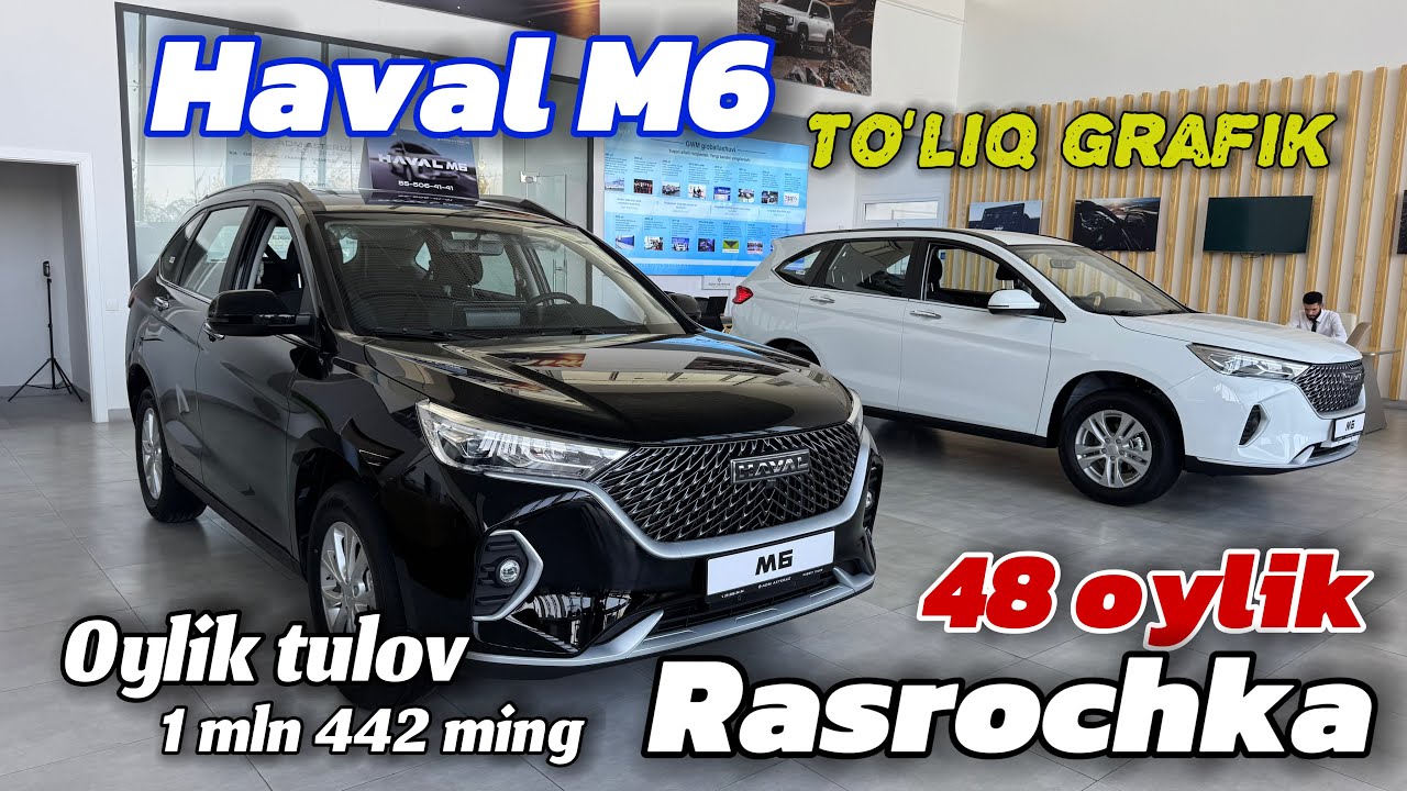 Haval M6 48 oylik 0% RASROCHKA to’liq grafiklari 🔥 HAVAL NARXLARI 2025 | Oylik tulov 1 mln 442 ming 