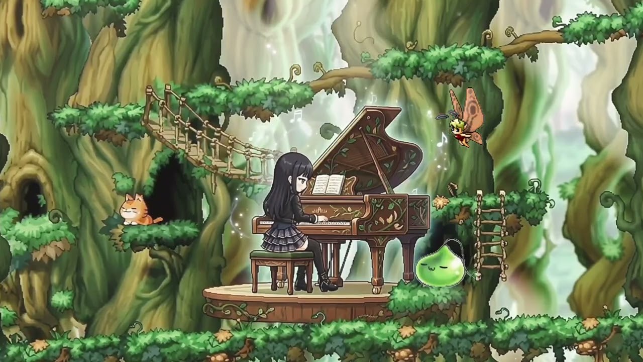 卡農 Canon in D 鋼琴版 × 魔法森林氛圍 🌿 放鬆睡眠・讀書專注BGM｜Relaxing Piano Music | 楓之谷