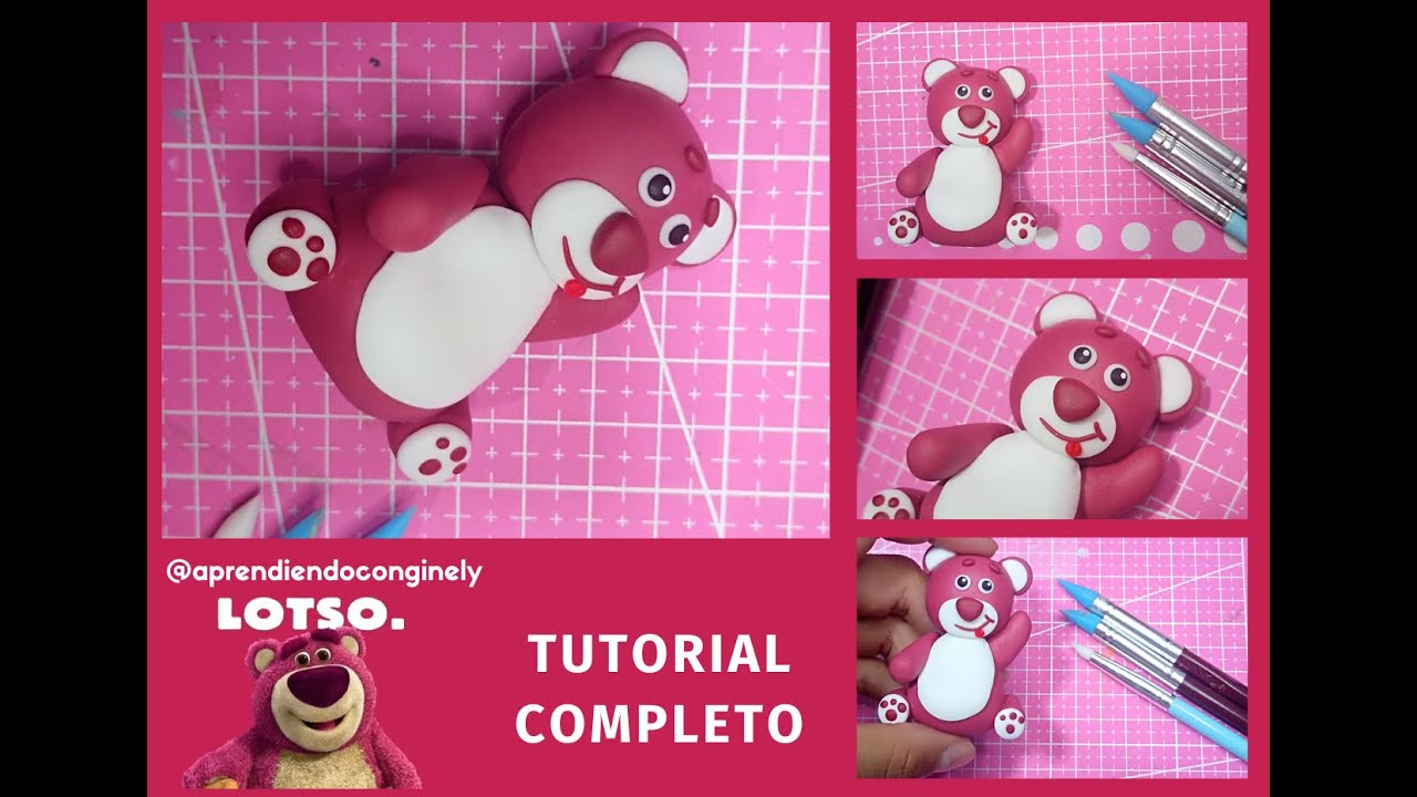 Cómo hacer a Lotso de Toy Story |Paso a paso en porcelana fría| Sin moldes |Aprendiendo con Ginely