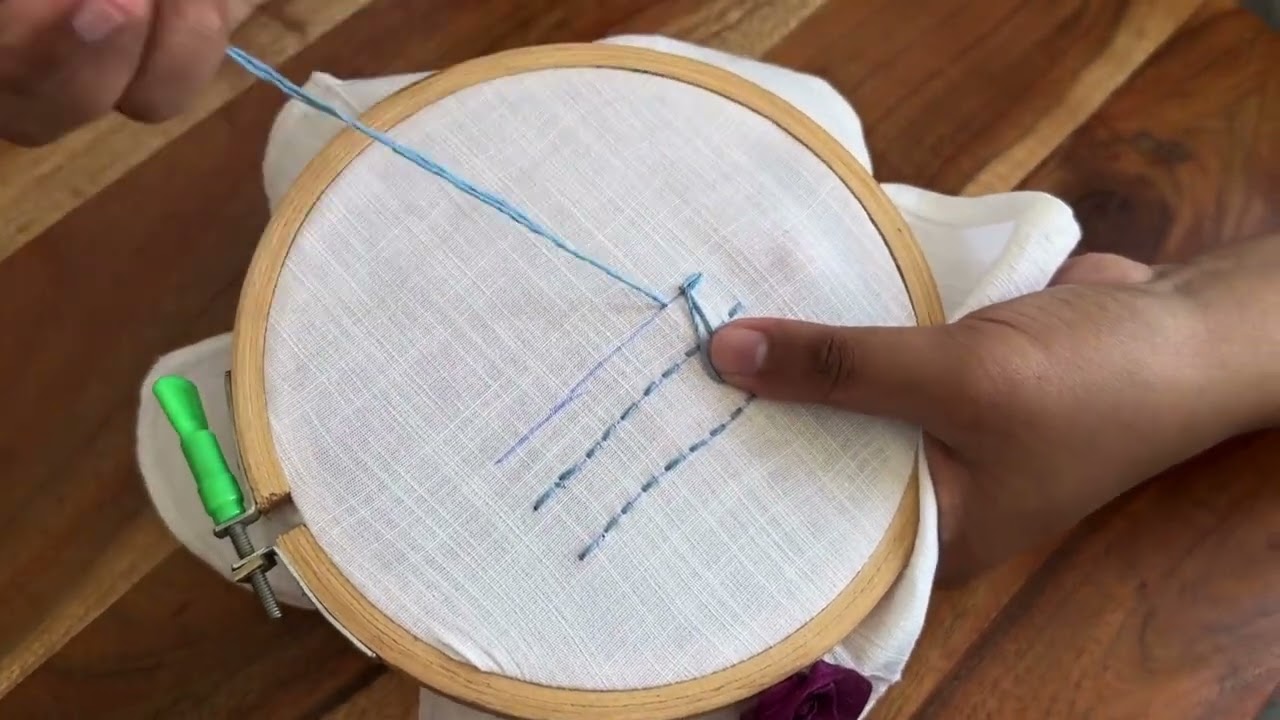 Embroidery for dummies: Step 4: How to add a chain stitch