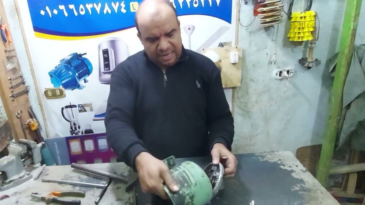 موتور الغساله العاديه فك وتركيبه وتغيير بلى واصلاح اعطال به