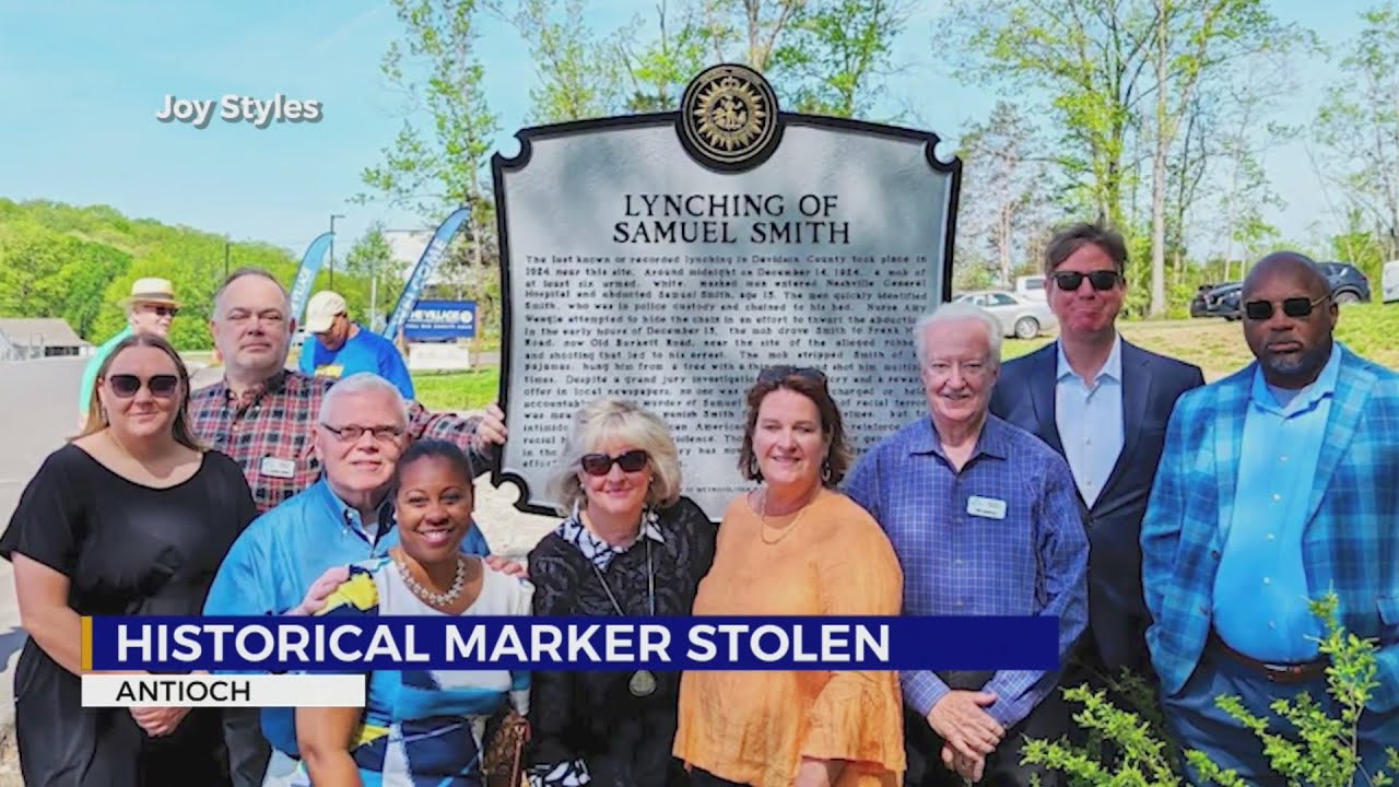 Historical marker detailing Cane Ridge lynching in TN stolen
