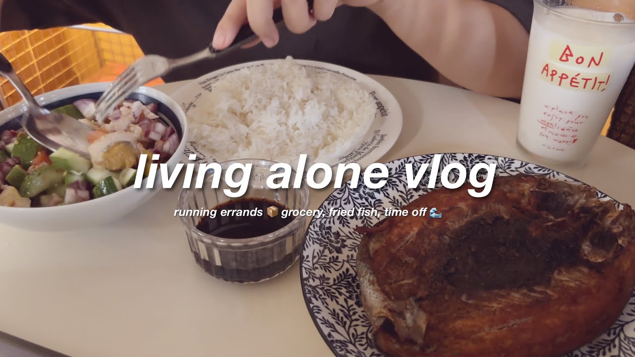 living alone vlog 🏡 running errands, grocery, fried fish 🐟 taking my time off 🌊