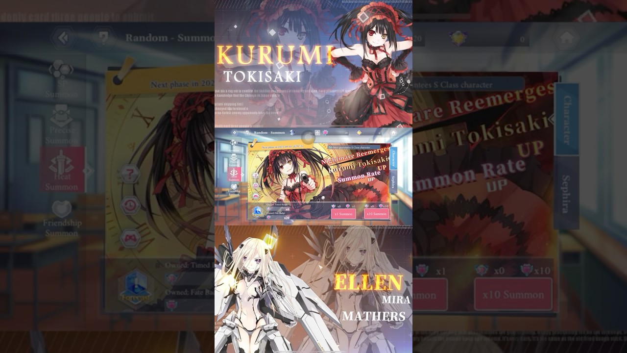 Date A Live Spirit Echo | Summon Kurumi and Ellen #shorts
