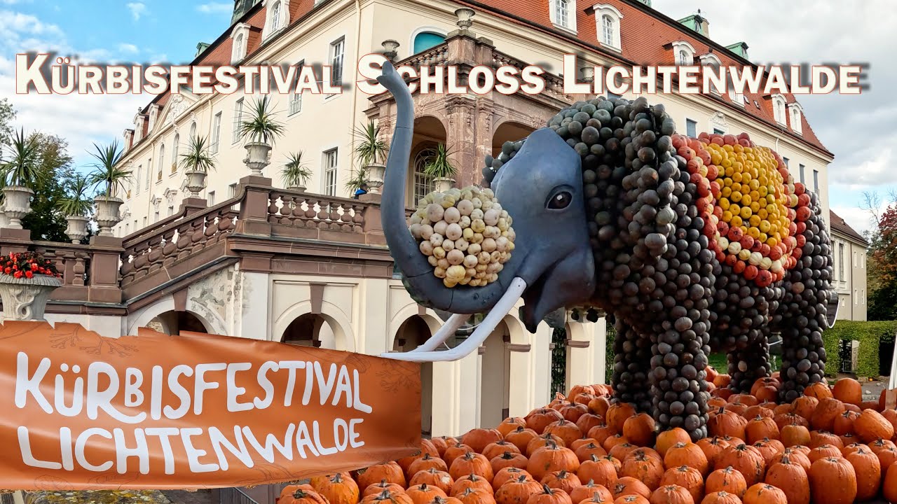 Das wunderschöne  Kürbisferstival am Schloss und Park Lichtenwalde im Herbst bei Chemnitz