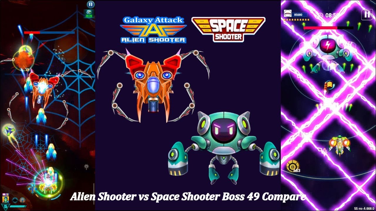 Galaxy Attack: Alien Shooter vs Space Shooter: Galaxy Attack | Boss 49 Compare | By Apache Gamers