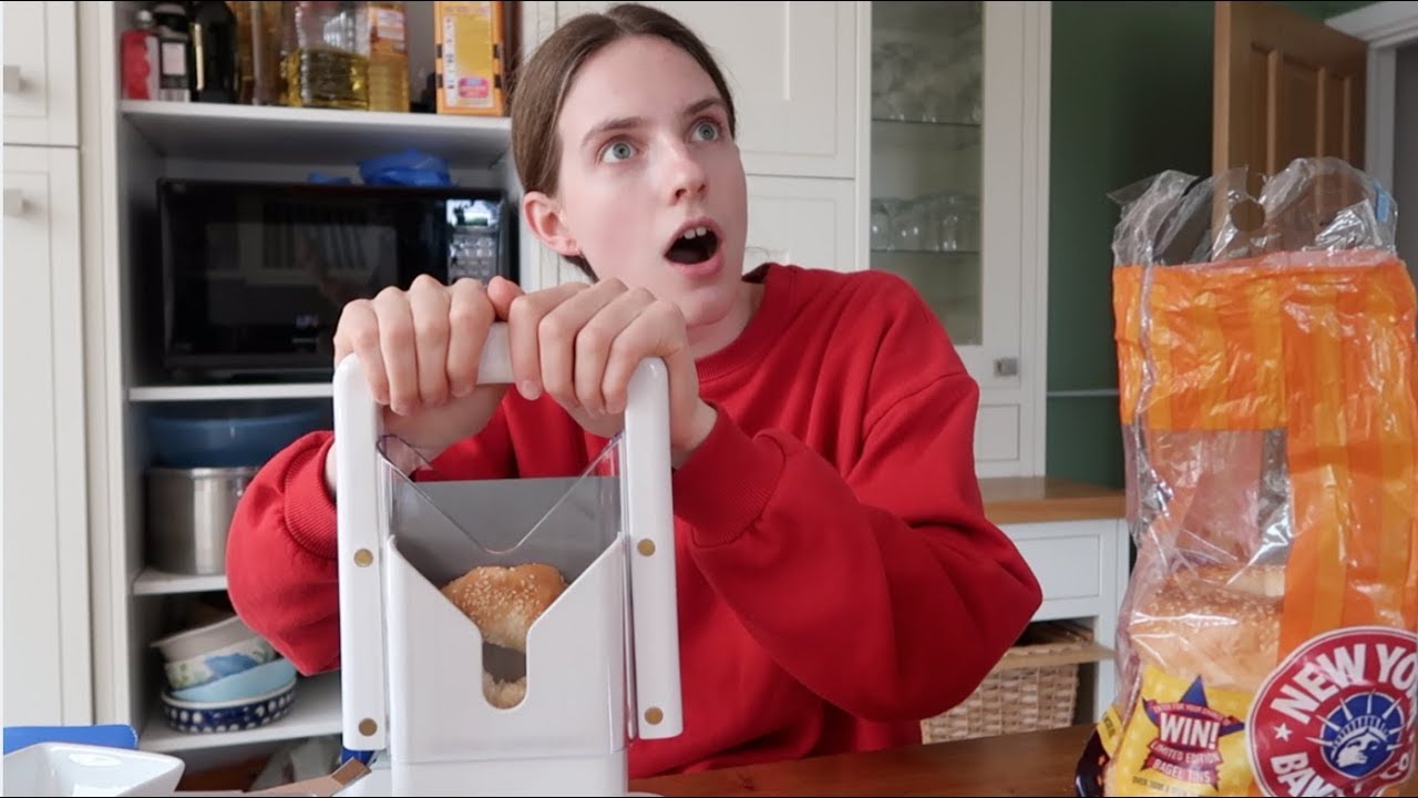 I got a guillotine for my bagel *best purchase of my life*
