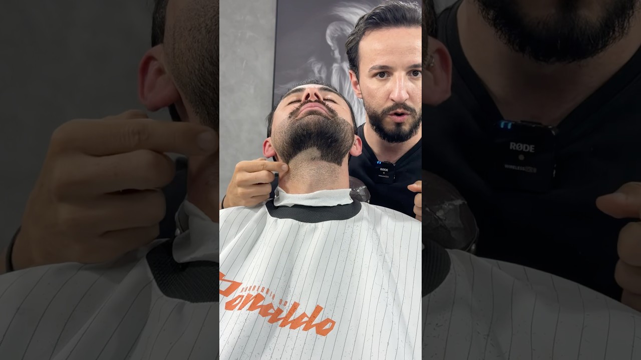 Como fazer uma barba desenhada de forma correta valorizando o rosto do cliente! #barba #barbearia