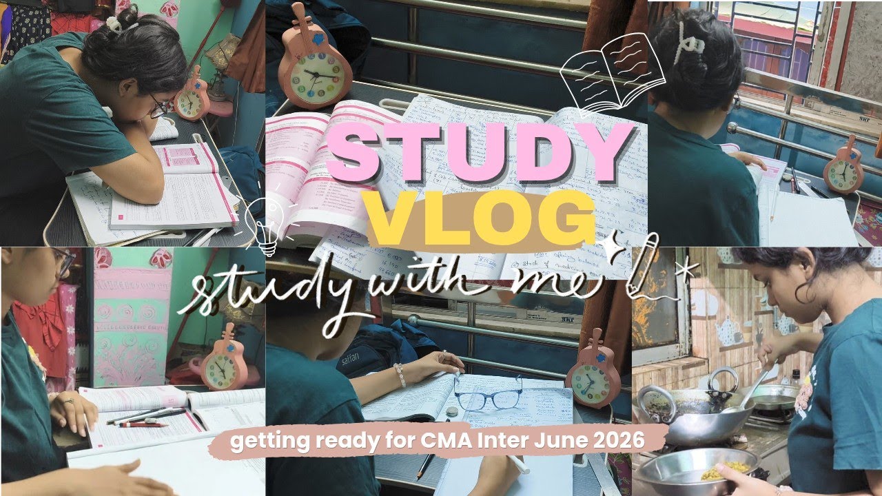 Late night *PRODUCTIVE STUDY* Vlog 🎀 CMA Inter 2026 exam prep routine 📚✨