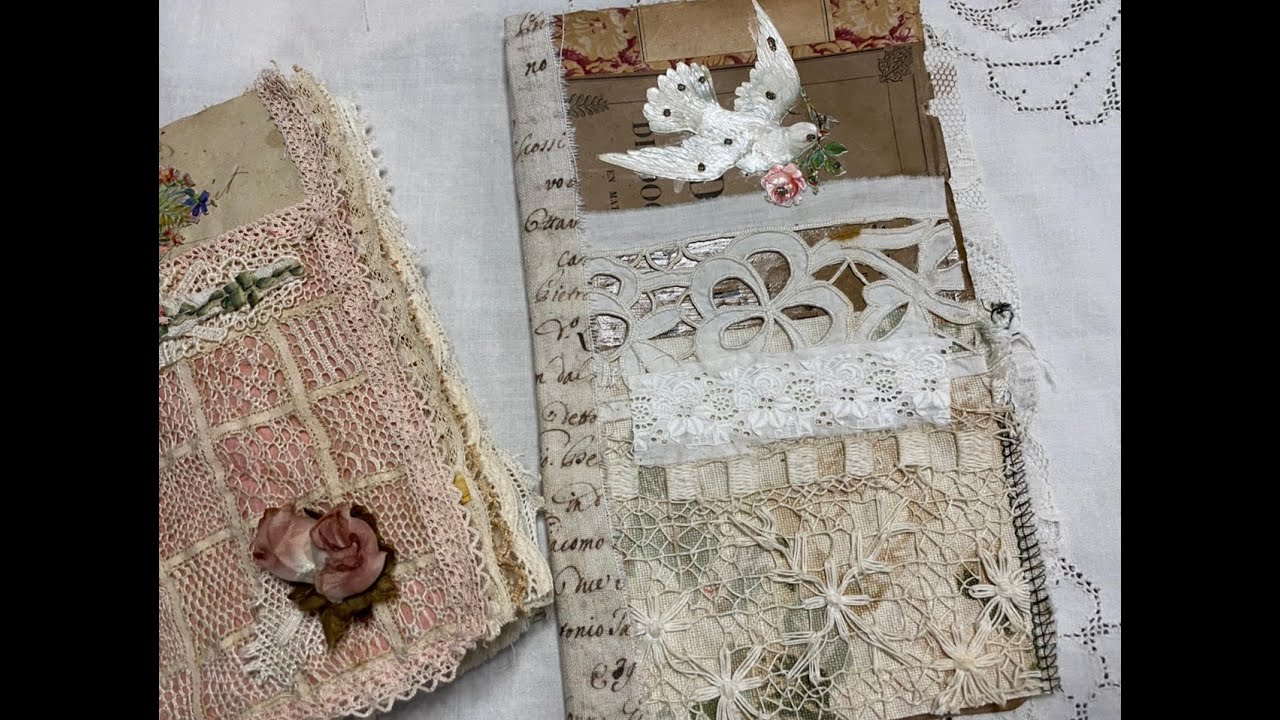 Junk journal how to make an antique lace journal Part 1 | junk journal cover
