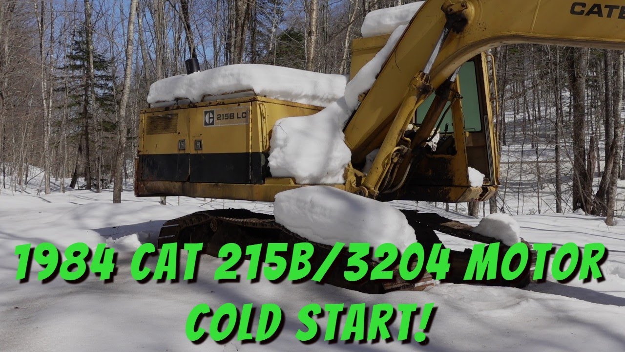 1984 Cat 215B / 3204 diesel motor cold start!